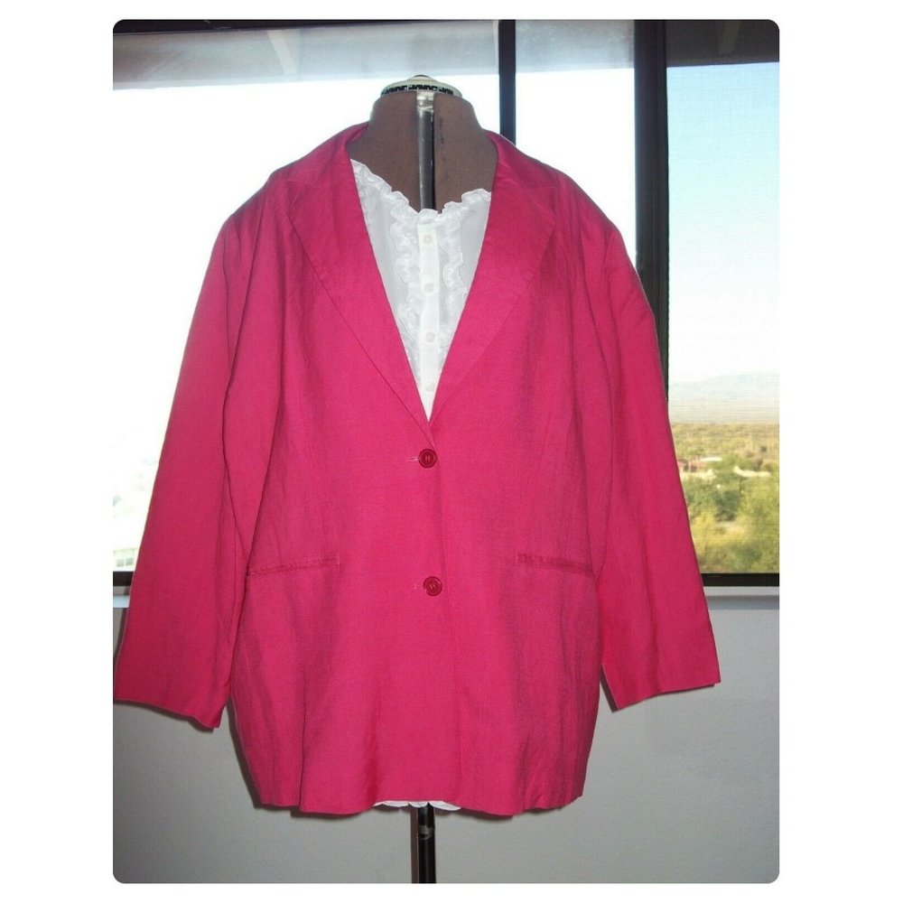 Jessica London Plus Size 22 2X Blazer Pink Coat - Picture 3 of 9